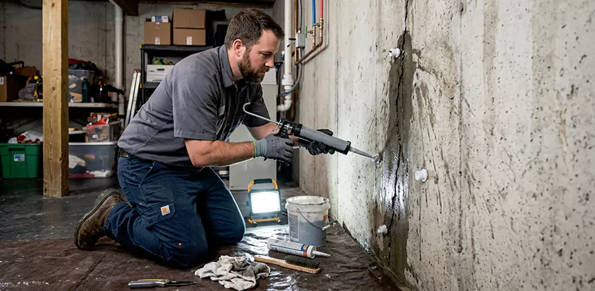 Basement Leak Repair From Inside in Mercer Island